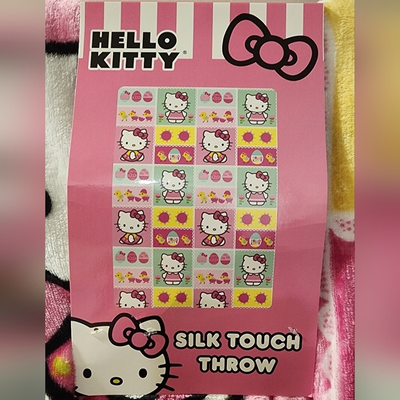 Hello Kitty Pink And Blue Easter Silk Touch Plush Blanket Throw, NWT - Picture 3 of 5